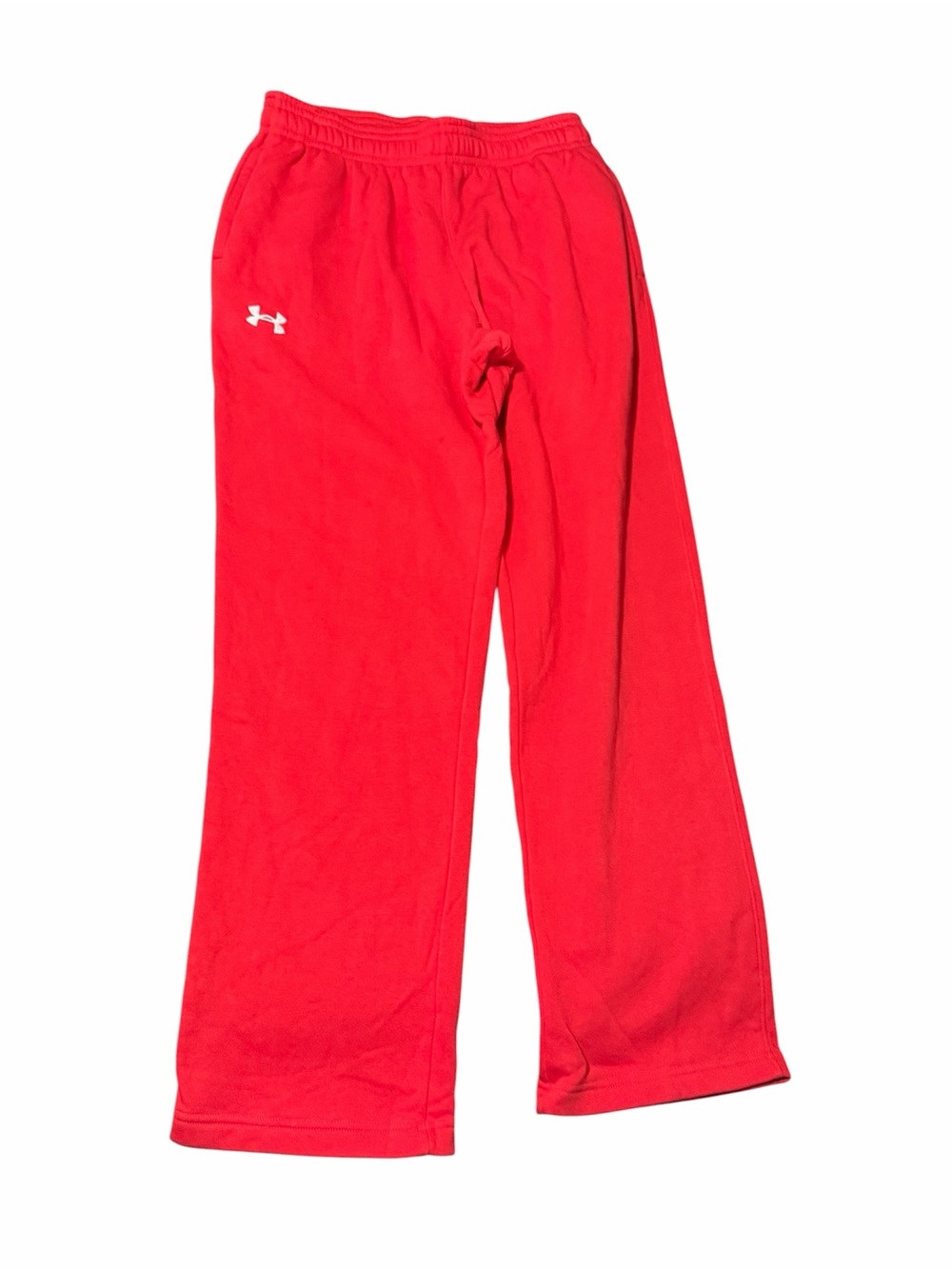 Under Armour Mens Red Loose Fit Fleece Sweatpants Size Large Drawstring